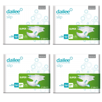 4x30 Dailee Slip Premium Super M, 7 Tropfen Inkontinenz Windeln