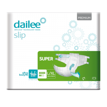 4x30 Dailee Slip Premium Super L/XL, 7 Tropfen Inkontinenz Windeln