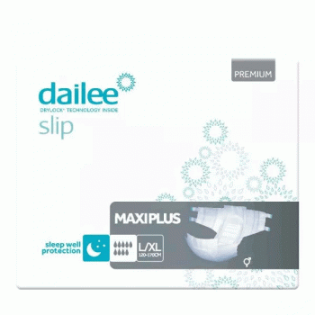 24 Dailee Slip Premium Maxi Plus  L/XL, 9 Tropfen Inkontinenz Windeln