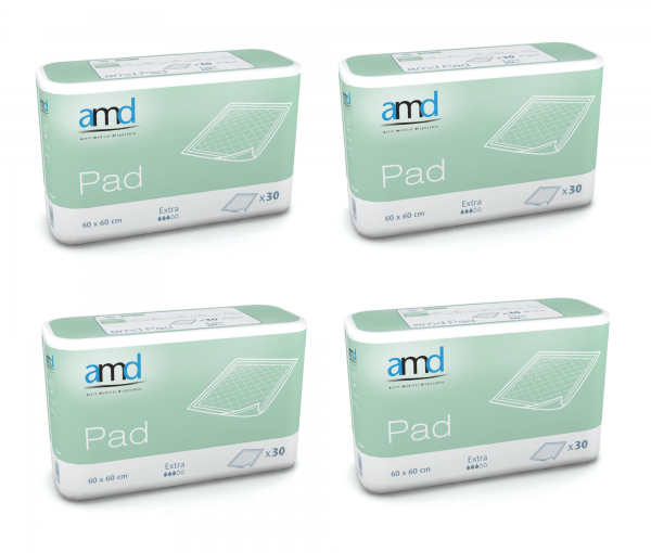 AMD Pad Extra Krankenunterlagen 60x60cm 4x30 Stück
