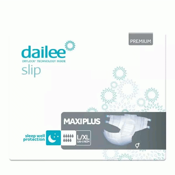 24 Dailee Slip Premium Maxi Plus  L/XL, 9 Tropfen Inkontinenz Windeln