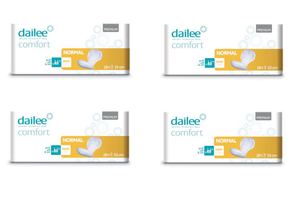 4x28 Dailee Comfort Premium Normal  53x26cm, Formatvorlage, 5 Tropfen