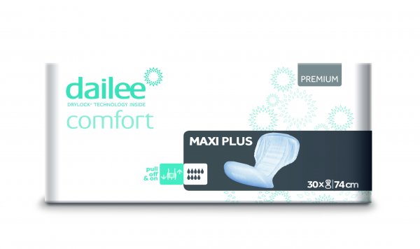 30 Dailee Comfort Premium Maxi Plus Formatvorlage, 9 Tropfen 74x37cm